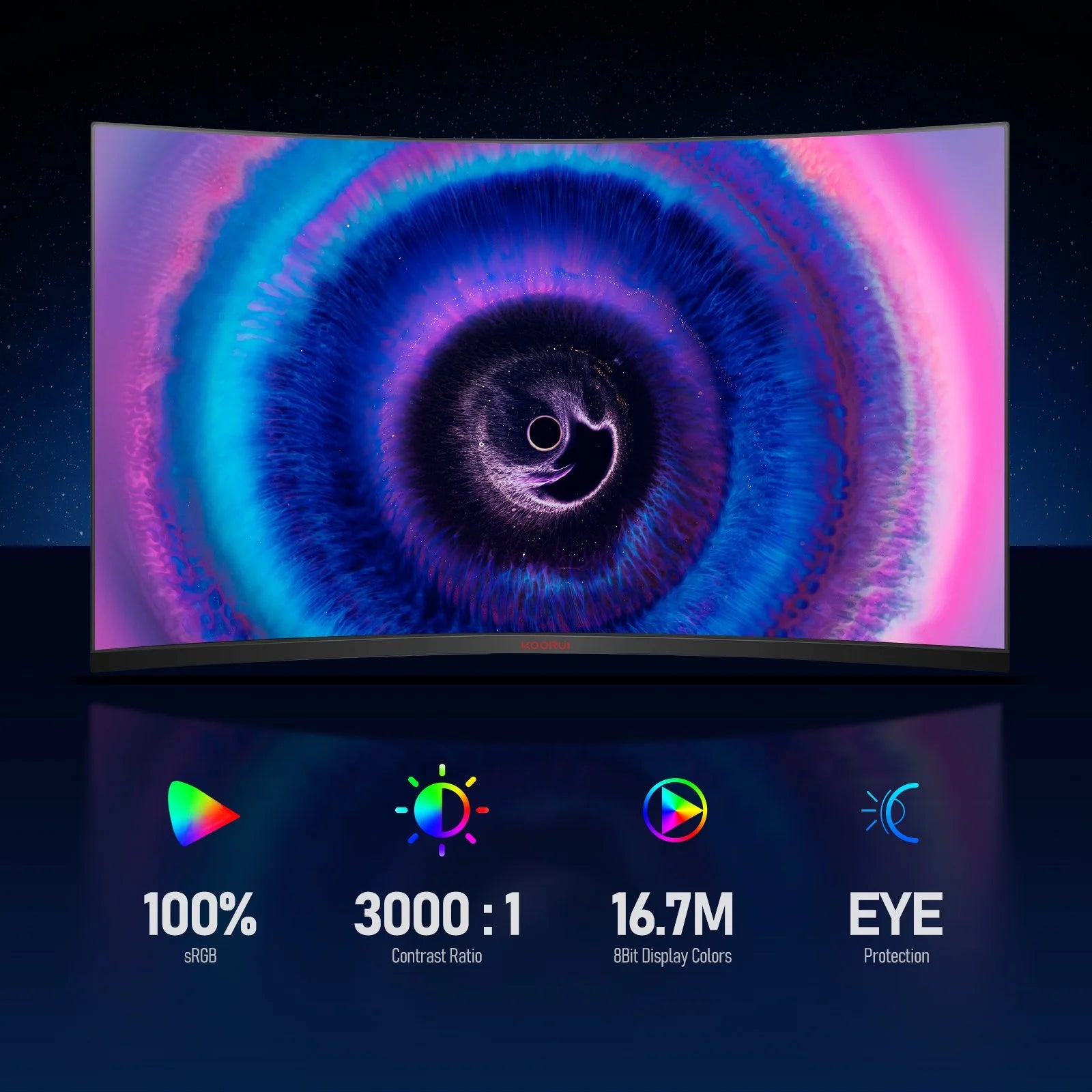 32 Inch Curved Gaming Monitor, QHD 2560x1440 170Hz Display, 1ms Adaptive Sync VA Monitor with HDR10, DP and HDMI Ports, 1500R Curved Screen