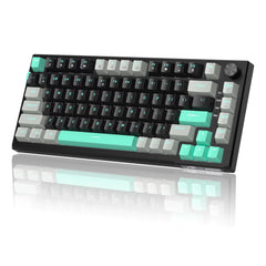 SKY81 75% Mechanical Gaming Keyboard, RGB Gasket Hot Swappable Wired Custom Creamy Sound Dampening Keyboard with Knob