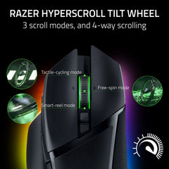 Basilisk V3 Pro Wireless Gaming Mouse, Hyperscroll Tilt Wheel, 2.4Ghz, Bluetooth, RGB, Black