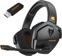 G06 Dual Wireless Gaming Headset with Microphone for PS5, PS4, PC - 23Ms Low Latency Audio - 100-Hour of Playtime - 50Mm Drivers (Black-Orange)