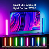 LED Light Bar, Music Sync RGB Light Bar, USB Ambient Lamp, Color Changing Gaming TV Backlight with Remote Control, 15 Dynamic Modes for Room Gaming Decoration