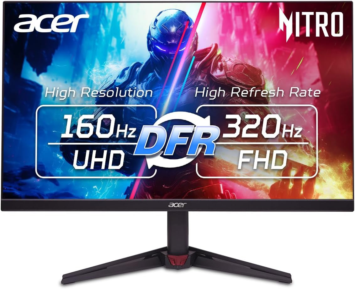 Acer Nitro 27In 4K 3840X2160 IPS 160Hz DFR 320Hz Gaming Monitor VG270K V4 | 0.5Ms, AMD Freesync Premium, 2Xhdmi 2.1, Displayport, Speaker, VESA Mountable, Bluelight Filter, Flickerless Technology