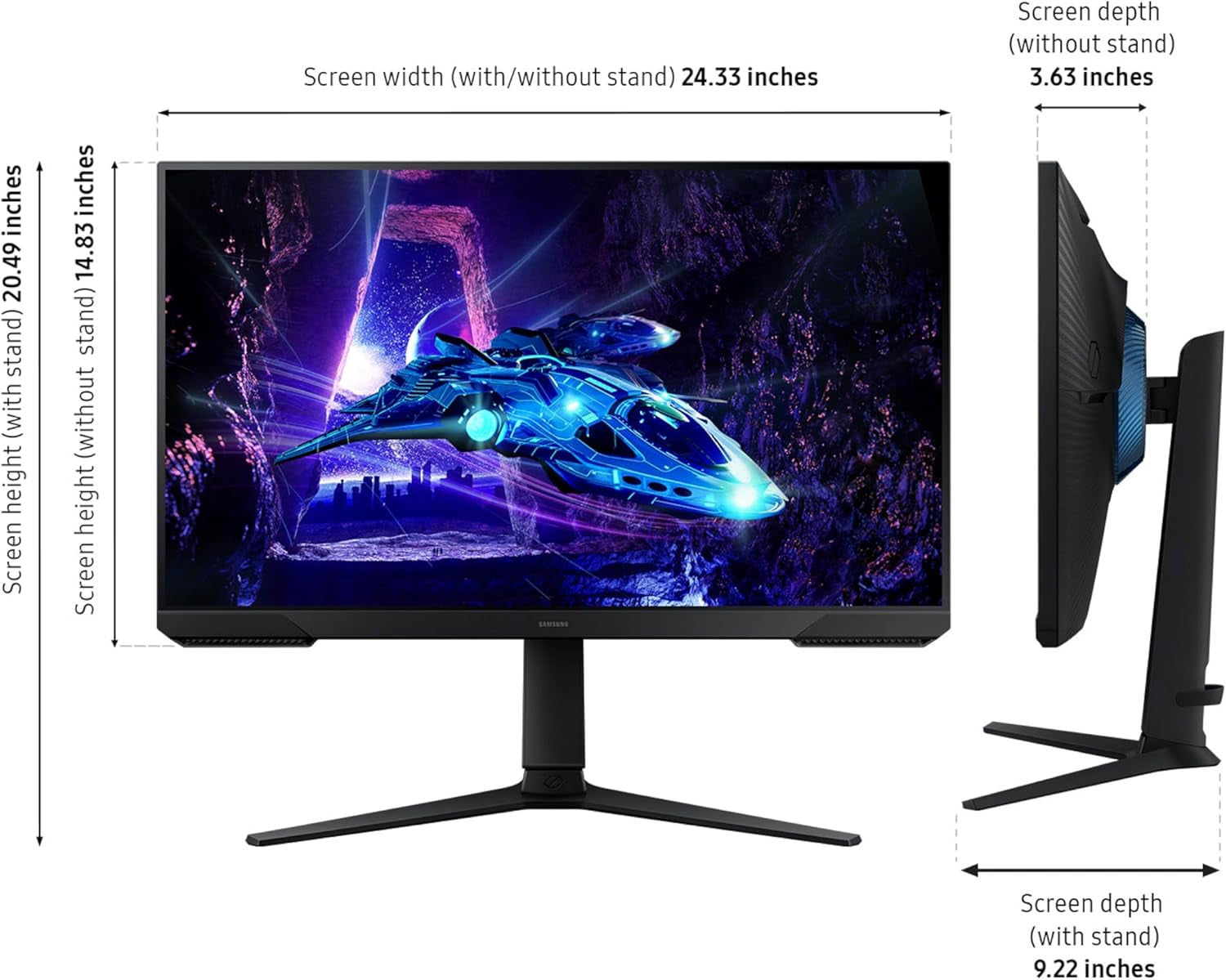 Samsung Odyssey G3 27 Inch Gaming Monitor, FHD 1080P 180Hz Display, 1ms MPRT, AMD FreeSync, Adjustable Ergonomic Stand, Eye Saver Mode,