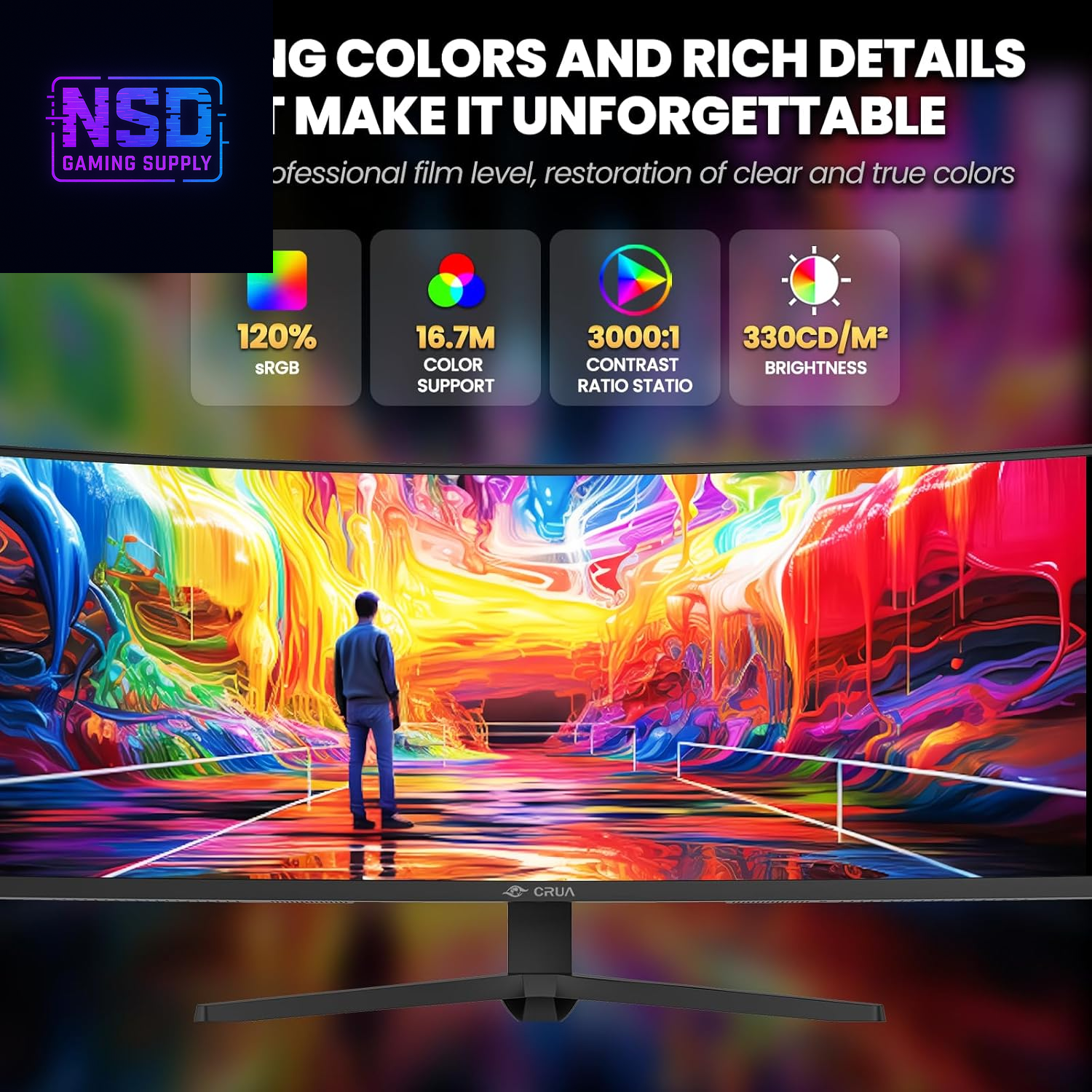 49" Curved Gaming Monitor | DQHD(5120 * 1440), 144Hz/165Hz, 1500R, 32:9, AMD Freesync, 120% Srgb, Height Adjustable Ultra-Wide Screen Monitors, HDMI 2.1 & DP 1.4, Wall Mount Install- Black