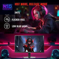 24 Inch Gaming Monitor 200Hz 180Hz 1Ms Freesync HDR 110% Srgb FHD 1080P Computer Monitor HDMI DP Ports Eye Care Frameless VESA Mount Cable Management (ES-G24F4L HDMI Cable Included)