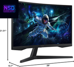 32" Odyssey G55C Series QHD 1000R Curved Gaming Monitor, 1Ms(Mprt), HDR10, 165Hz, AMD Radeon Freesync, Eye Care, Glare Free, Sharp Resolution LS32CG550ENXZA