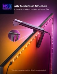 Transform Your TV Experience: 7.8Ft RGBICW Wi-Fi LED Backlight with Fish-Eye Correction, Voice & APP Control for 40-50 Inch TVs