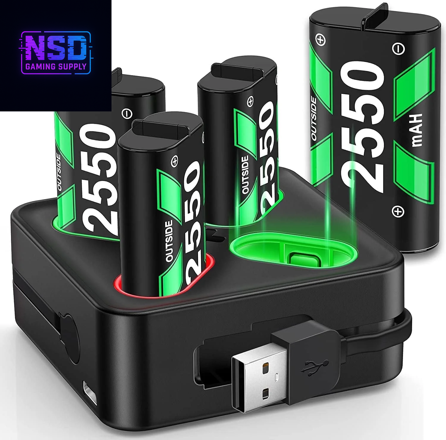 4X5520Mwh Xbox Rechargeable Battery Pack for Xbox Series X Controller,Black