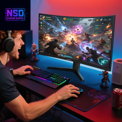 34'' WQHD Curved Gaming Monitor, 180Hz/165Hz Ultrawide Monitor, 3440×1440P 1Ms(Mprt) HDR400, Black