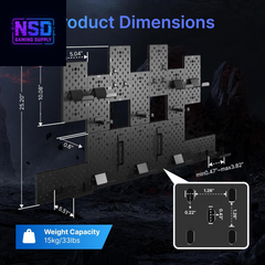 Controller & Headphone Wall Mount Organizer – Modular Pegboard System with 14 Accessories, Controller Stand for Xbox, PlayStation, Switch, and Gaming Disc Shelf