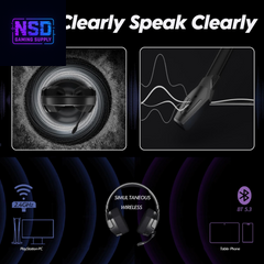 Wireless Gaming Headset with Mic for Ps5 Ps4 PC, Zero Interference, 100-Hour Battery All-Day Play, 23Ms Sync for Fortnite & Call of Duty/Fps Gamers, Triple Mode All Devices Compatible - Orange