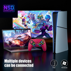 LED RGB Wireless Controller – For PS5 / Slim / Pro / PC | Dual Vibration, Turbo, Programmable, 9 Light Modes, 3.5mm Audio Jack