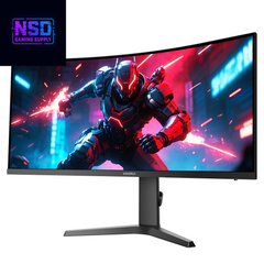 34'' WQHD Curved Gaming Monitor, 180Hz/165Hz Ultrawide Monitor, 3440×1440P 1Ms(Mprt) HDR400, Black