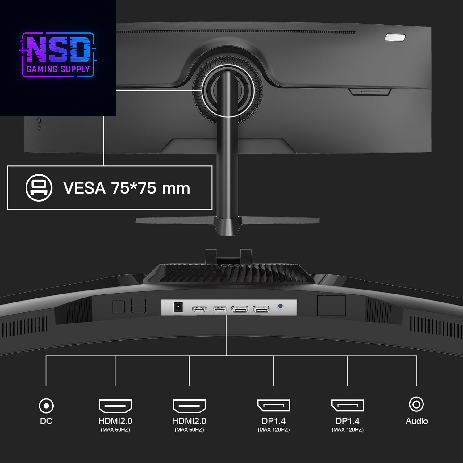 49 Inch Curved Monitor 120Hz DQHD 5120X1440P Ultrawide Gaming Monitor, 120% Srgb, 1500R, 1Ms MPRT, HDR10, Adaptive Sync, PIP/PBP, Height Adjustable, HDMI 2.0/DP 1.4, VESA 75X75, AMZG49C7U