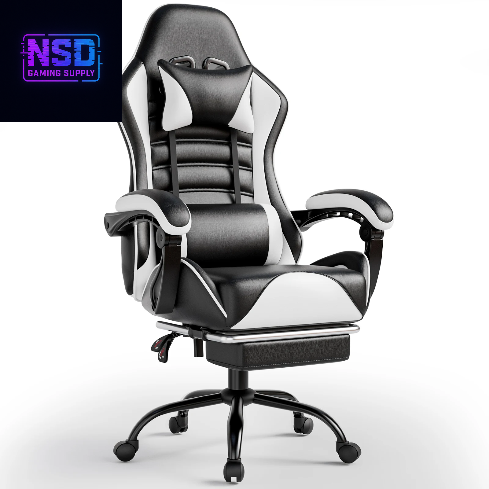 Ergonomic Gaming Chair with Footrest, Racing Style Video Game Chair for Adults, Reclining Gamer Chair Office Chair