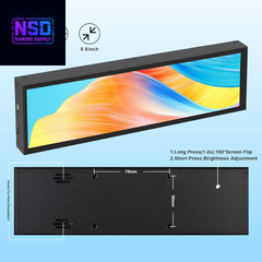8.8 Inch FHD Computer Secondary Screen IPS 1920X480 LCD Display CPU Temperature Monitor with Casing for Computer Case Temperature Windows Aida64 CPU GPU Monitor