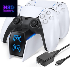 PS5 Controller Charger PS5 Accessories Kits with Fast Charging AC Adapter, Controller Charging Stand for Playstation 5, Docking Station Replacement for for Playstation 5 Storage