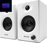 60W Computer Speakers for Gaming and Music, Active Bluetooth 5.3, Stereo 2.0 Speakers for Desktop PC Monitor or Laptop, Surround Sound Speaker, 3.5 Mm Aux RCA Input, Usb-Powered, 1 Pair, White