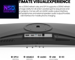 24 Inch 200Hz/180Hz Curved Gaming Monitor, FHD 1080P Frameless Computer Monitors, Support AMD Freesync Low Motion Blur, Eye Care, Displayport, HDMI, Compatible Wall Mountable Installs-Black