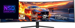 49" Curved Gaming Monitor | DQHD(5120 * 1440), 144Hz/165Hz, 1500R, 32:9, AMD Freesync, 120% Srgb, Height Adjustable Ultra-Wide Screen Monitors, HDMI 2.1 & DP 1.4, Wall Mount Install- Black