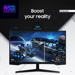 32" Odyssey G55C Series QHD 1000R Curved Gaming Monitor, 1Ms(Mprt), HDR10, 165Hz, AMD Radeon Freesync, Eye Care, Glare Free, Sharp Resolution LS32CG550ENXZA
