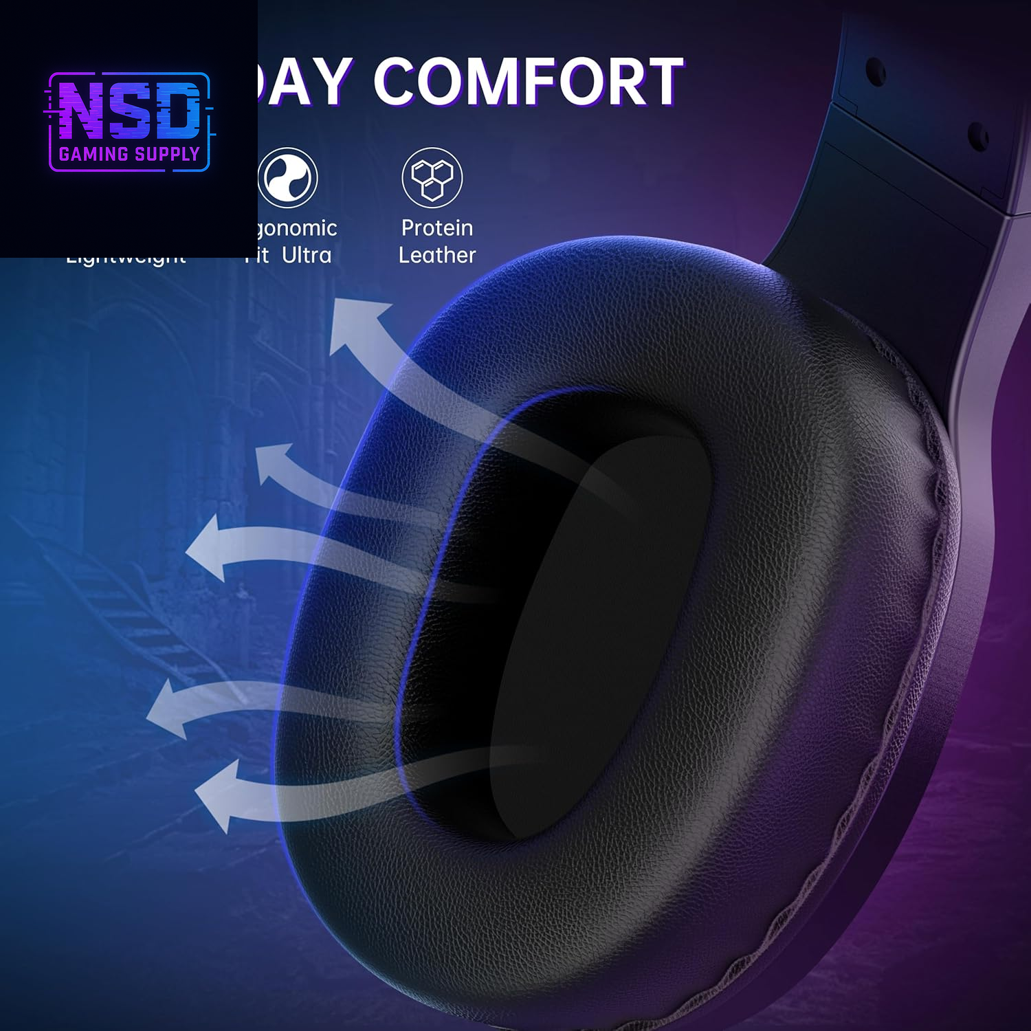 Wireless Gaming Headset Compatible with PS5/4, Nintendo Switch, PC, Bluetooth 5.4 & 2.4Ghz Gaming Headphones with Noise Canceling Mic, RGB, Type-C, 20Ms Latency, 45H, 7.1 Virtual Surround- Black