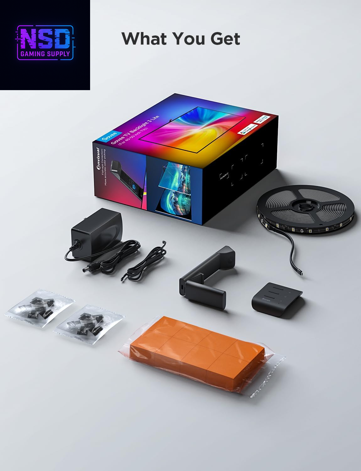 Transform Your TV Experience: 7.8Ft RGBICW Wi-Fi LED Backlight with Fish-Eye Correction, Voice & APP Control for 40-50 Inch TVs
