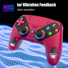 LED RGB Wireless Controller – For PS5 / Slim / Pro / PC | Dual Vibration, Turbo, Programmable, 9 Light Modes, 3.5mm Audio Jack
