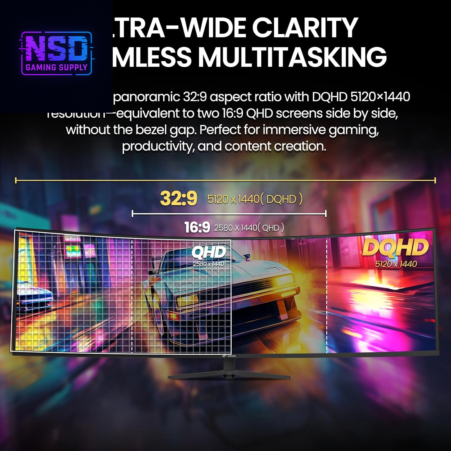 49" Curved Gaming Monitor | DQHD(5120 * 1440), 144Hz/165Hz, 1500R, 32:9, AMD Freesync, 120% Srgb, Height Adjustable Ultra-Wide Screen Monitors, HDMI 2.1 & DP 1.4, Wall Mount Install- Black