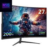 27 Inch 200Hz Curved Gaming Monitor, FHD 1080P VA Display, 1Ms MPRT, AMD Freesync, HDR Support, VESA Mount Compatible