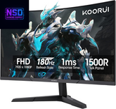 24 Inch Curved Gaming Monitor 180Hz FHD 1080P Computer Monitor, 1Ms 1500R Display, Adaptive Sync, Freesync Premium, HDMI 2.0X2 & DP 1.2, VESA, Tilt, 24E6CA