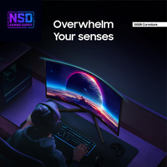 32" Odyssey G55C Series QHD 1000R Curved Gaming Monitor, 1Ms(Mprt), HDR10, 165Hz, AMD Radeon Freesync, Eye Care, Glare Free, Sharp Resolution LS32CG550ENXZA