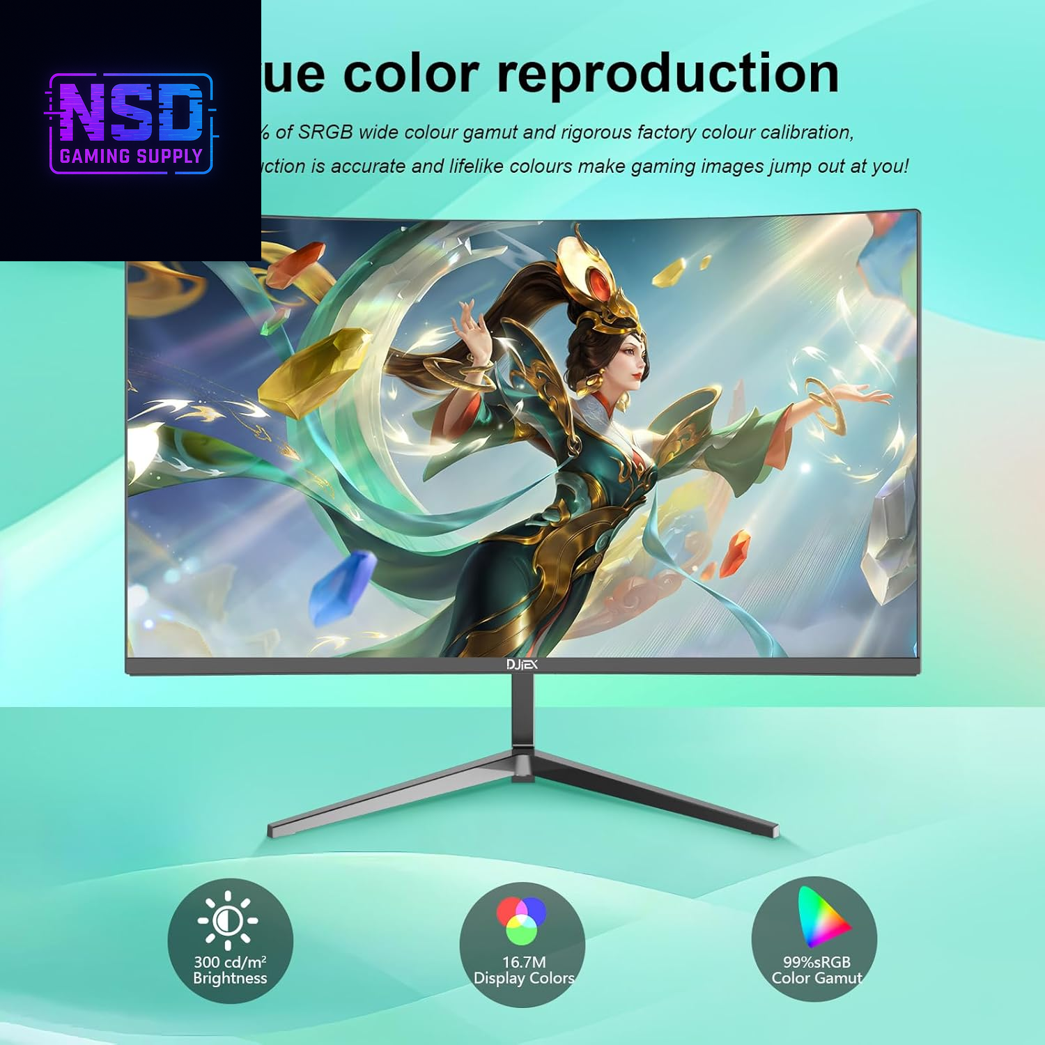 24 Inch Curved Monitor FHD 1920X1080P 100Hz Refresh Rate 16:9 Aspect Ratio Ergonomic Tilt Home Office Gaming Monitor Sync Visual Experience for Work & Play Support Wall Mount Install