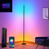 Corner Floor Lamp, Smart RGB LED Corner Lamp with Spotlight, 10 Million Colors Changing LED Floor Lamp with App Control, Music Sync Timer Mood Lighting for Living Room, Christmas Decoration
