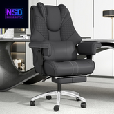 600Lbs Big and Tall Office Chair,Leather Executive Office Chair with Foot Rest for Heavy People,Wide Ergonomic Comfy High-Back Reclining Computer Chair, Swivel Rolling Wheels and Padded Lumbar Support