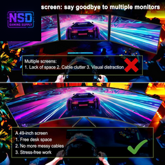 49 Inch Curved Monitor 120Hz DQHD 5120X1440P Ultrawide Gaming Monitor, 120% Srgb, 1500R, 1Ms MPRT, HDR10, Adaptive Sync, PIP/PBP, Height Adjustable, HDMI 2.0/DP 1.4, VESA 75X75, AMZG49C7U