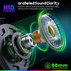 Wireless Gaming Headsets for PC, PS5, PS4, Switch, Mac, 2.4Ghz Wireless Gaming Headphone with ENC Noise Canceling Microphone, Bluetooth 5.4, Cool Lighting, 50H Battery, 50Mm Drivers