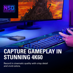 4K S – External Capture Card for PS5, Xbox Series X/S, Switch 2, PC, Mac, Ipad | 4K60, 1440P120, or 1080P240 Passthrough and Capture, HDR10, VRR, USB-C, Near-Zero Latency
