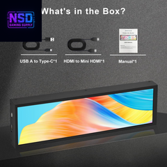 8.8 Inch FHD Computer Secondary Screen IPS 1920X480 LCD Display CPU Temperature Monitor with Casing for Computer Case Temperature Windows Aida64 CPU GPU Monitor