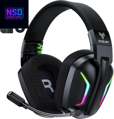 Wireless Gaming Headsets for PC, PS5, PS4, Switch, Mac, 2.4Ghz Wireless Gaming Headphone with ENC Noise Canceling Microphone, Bluetooth 5.4, Cool Lighting, 50H Battery, 50Mm Drivers
