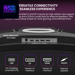 49" Curved Gaming Monitor | DQHD(5120 * 1440), 144Hz/165Hz, 1500R, 32:9, AMD Freesync, 120% Srgb, Height Adjustable Ultra-Wide Screen Monitors, HDMI 2.1 & DP 1.4, Wall Mount Install- Black