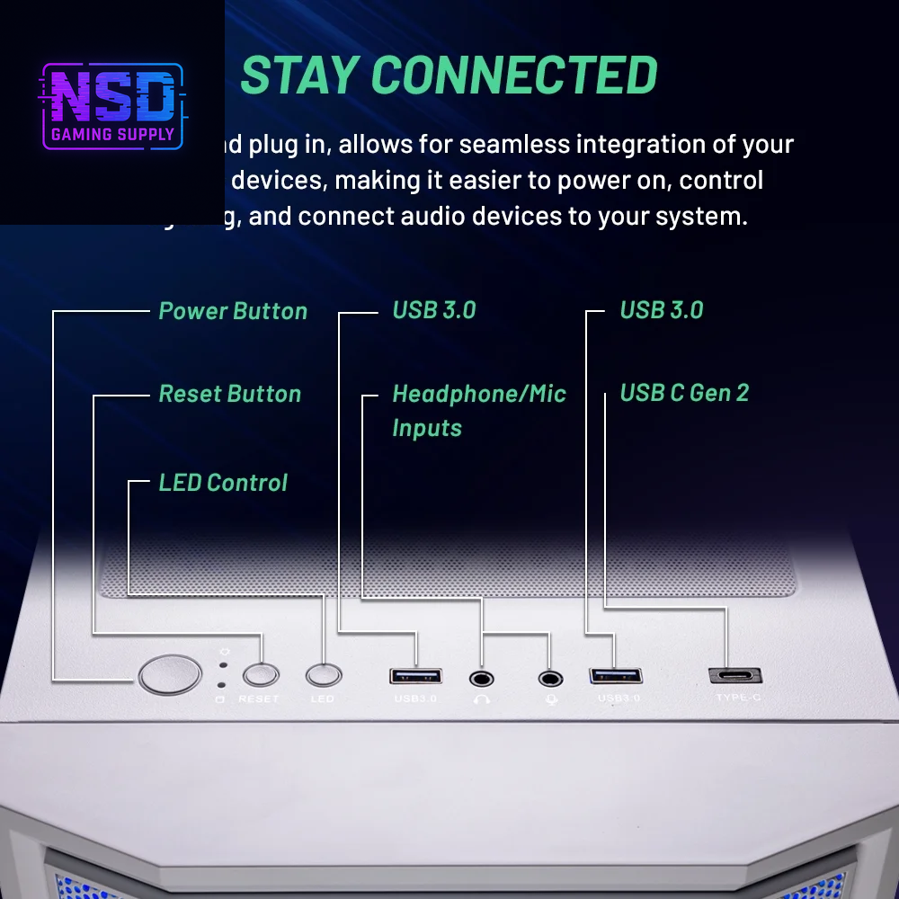 Skytech Archangel Gaming PC Desktop Intel Core I7 14700F NVIDIA Geforce RTX 5060 Ti 2TB Gen4 Nvme SSD 32GB DDR5 RAM, AIO Liquid Cooling Windows 11