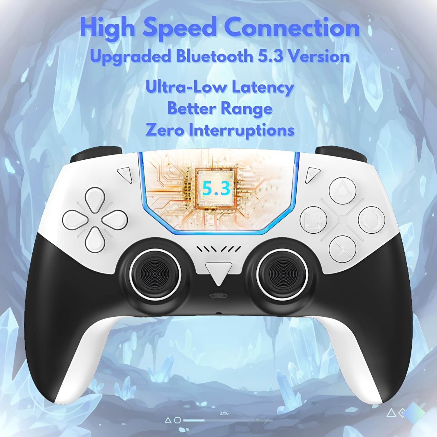 Pro Wireless Controller for PS5, Hall Effect 3D Joysticks, Bluetooth 5.3 Gamepad with Programmable Back Buttons, 6-Axis Motion Control, Dual Vibration, 3.5mm Audio Jack, Compatible with iOS, Android, PC, and Steam, Gray