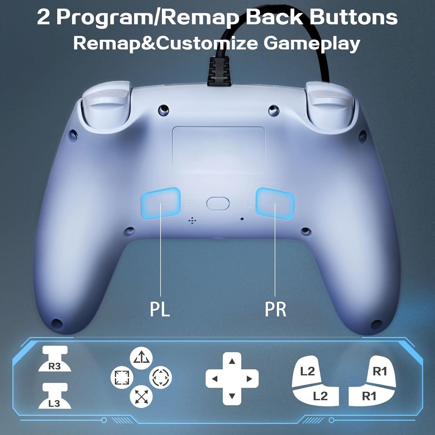 IWGAME RGB Wired Gaming Controller for PS5, PS4, PC, and Multi Platform Use
