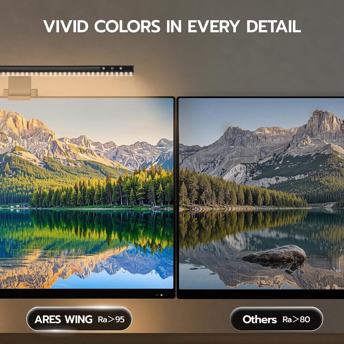 ARES WING Monitor Light Bar with Remote, Auto Dimming, No-Glare Lighting & Sedentary Reminder