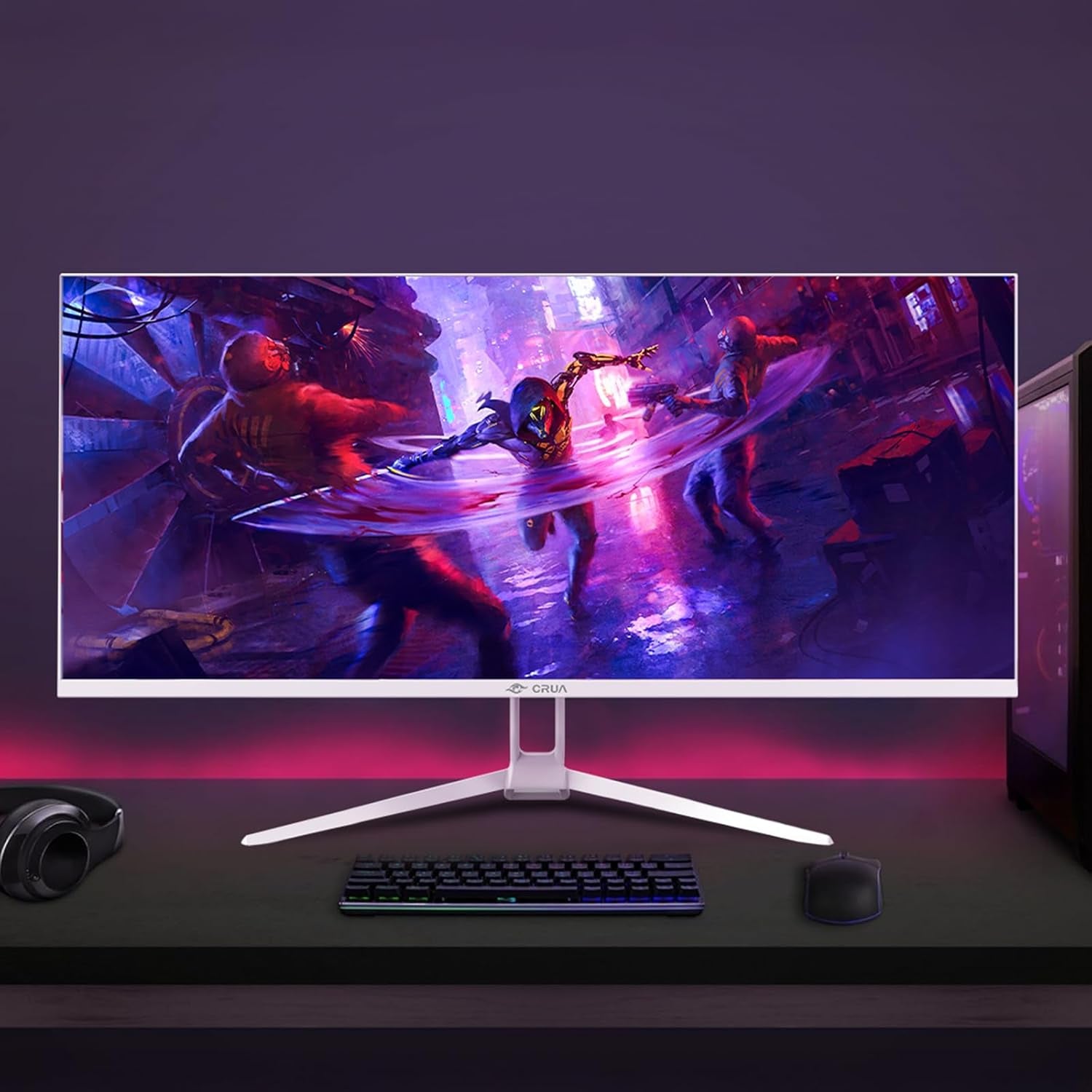 34'' Ultrawide Gaming Monitor 120HZ, 21:9 WFHD 2560X1080 IPS Panel Computer Monitors with Built-In Speakers, Support AMD Freesync, 120% Srgb, DP1.4 & HDMI1.4, Wall Mountable Installs-White
