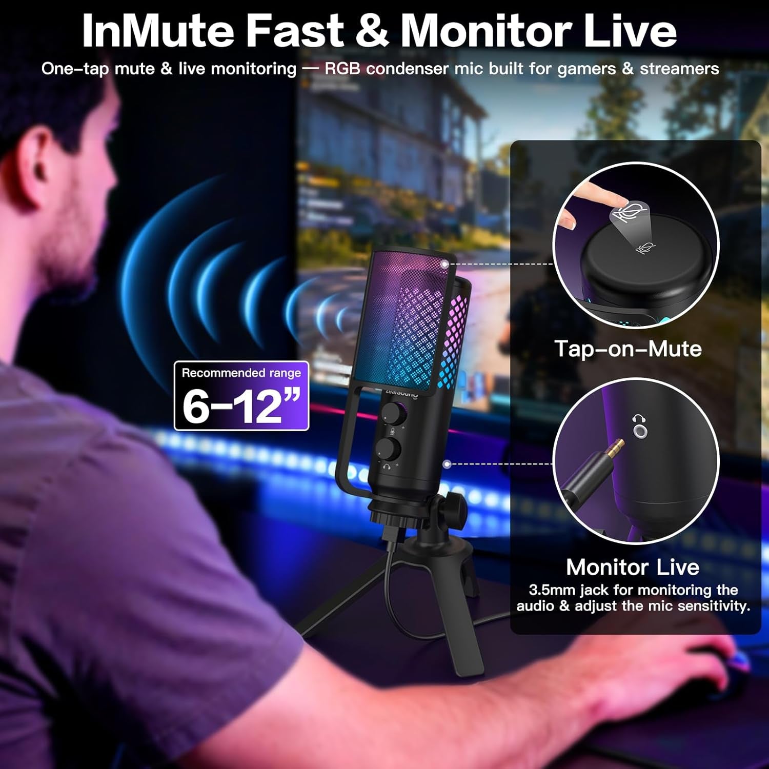 Podcast Microphone for Pc/Mac/Iphone/Phone.