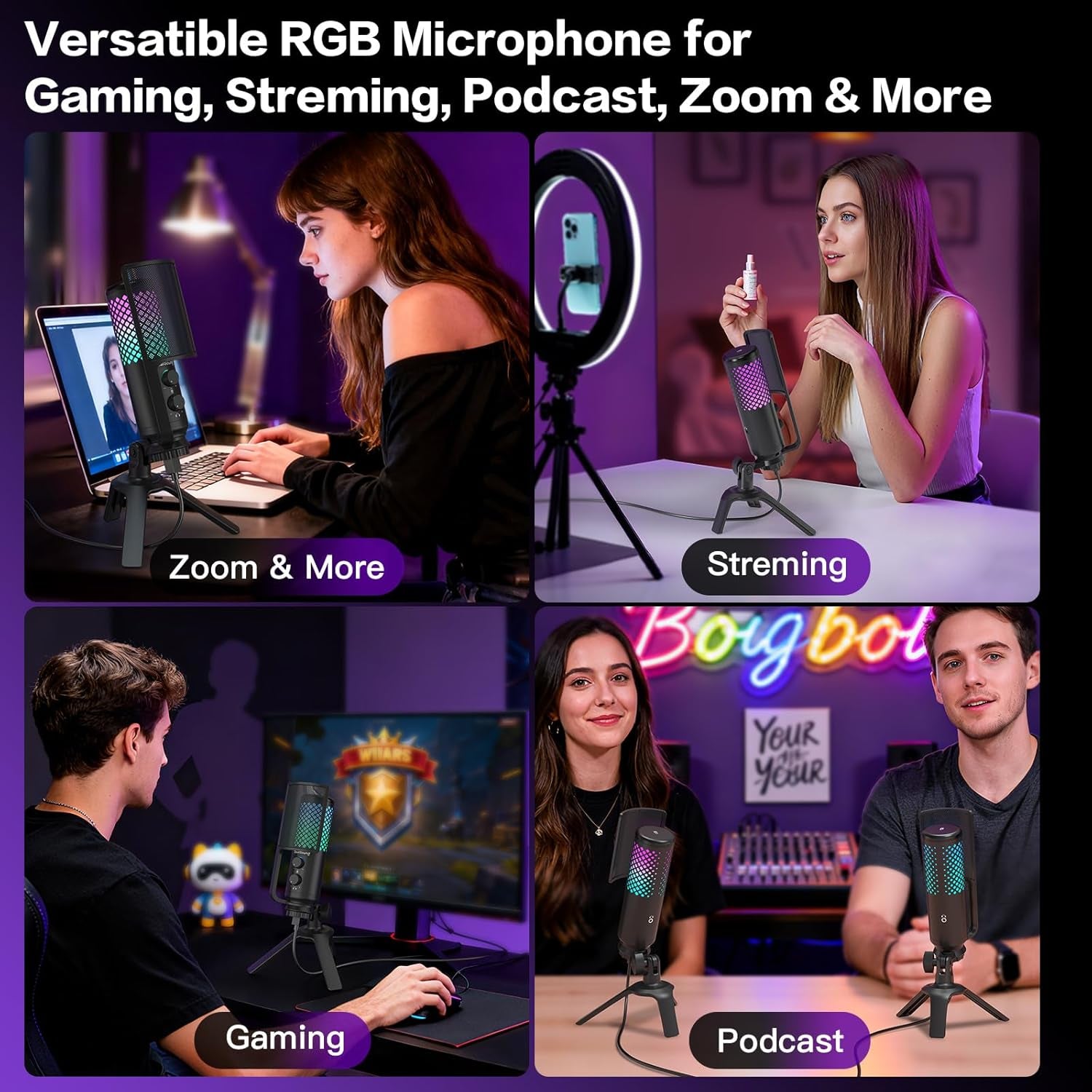 Podcast Microphone for Pc/Mac/Iphone/Phone.