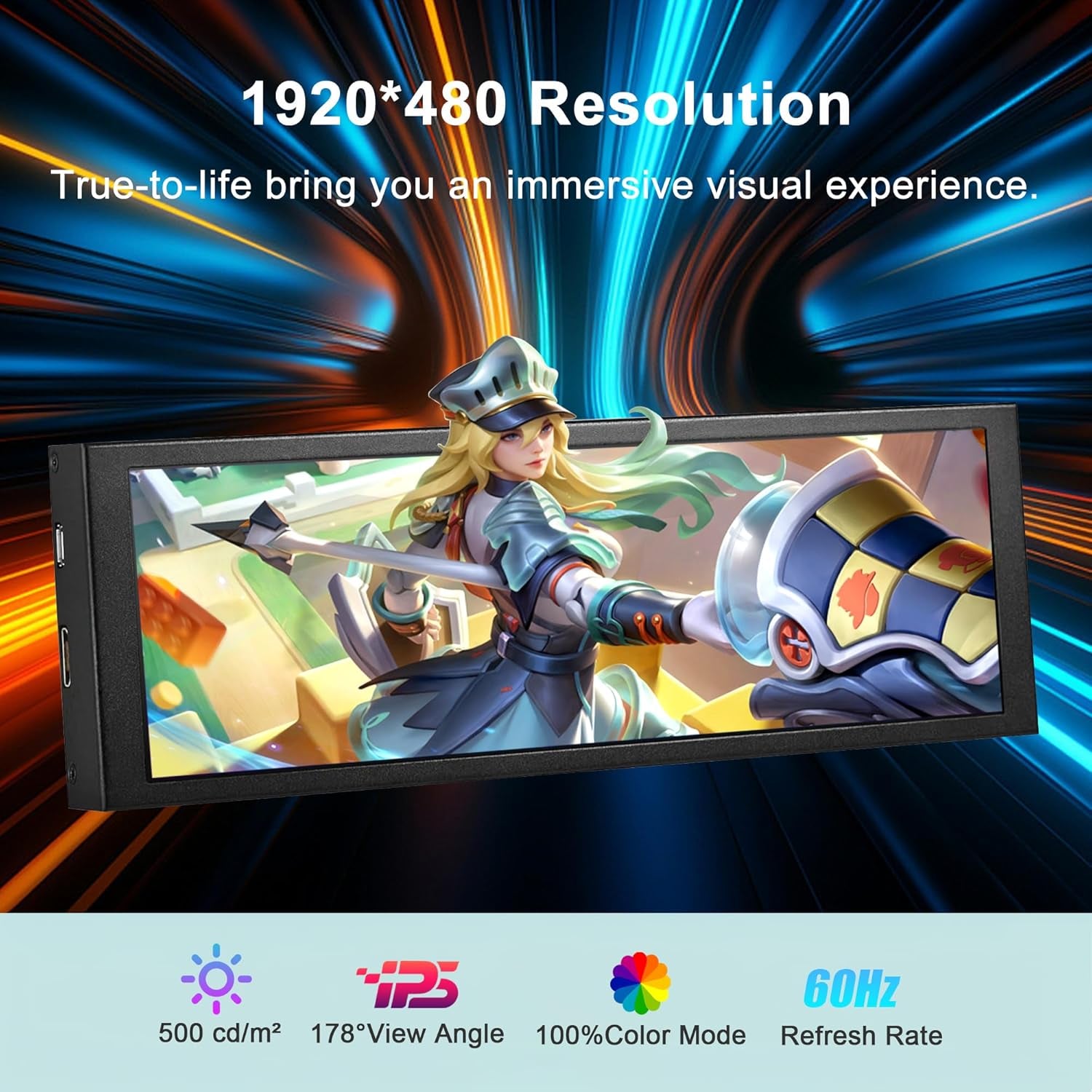 8.8 Inch FHD IPS Secondary Monitor for PC Performance Monitoring