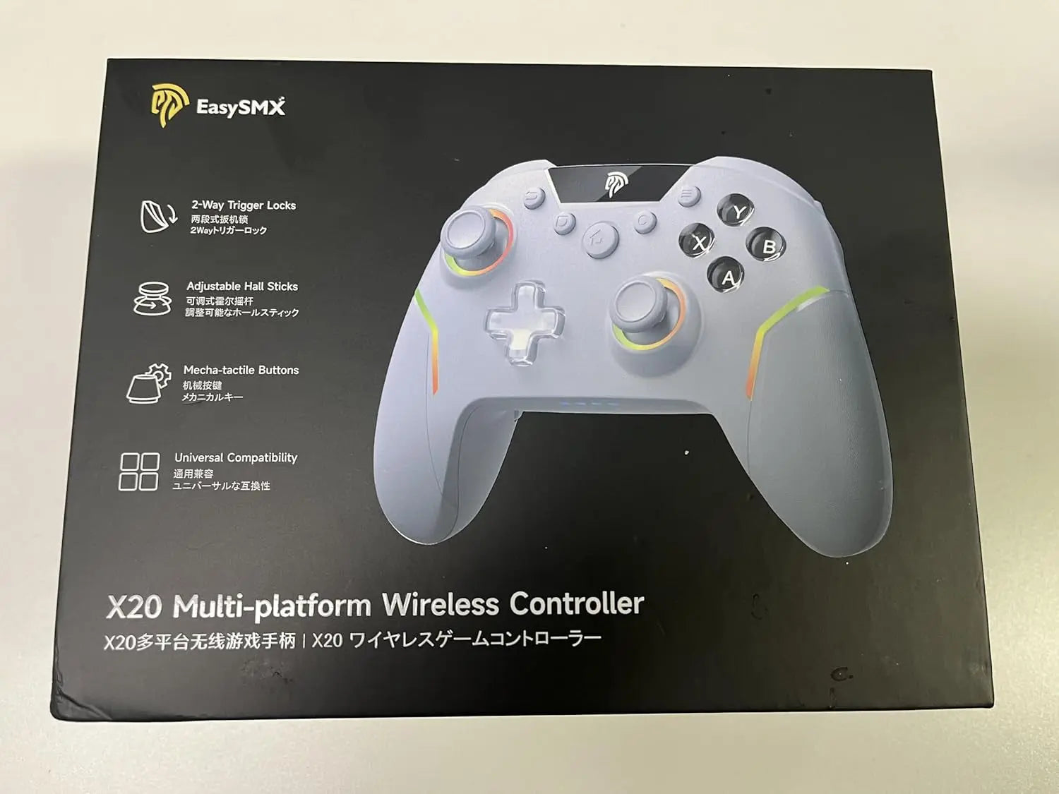 X20 Wireless Gaming Controller with RGB Backlit, 2-Stage Hall Effect Stick, 1000Hz Polling Rate, 6-Axis Gyro on Multi-Platform, Mech Buttons- Compatible with Pc/Switch/Steam/Android
